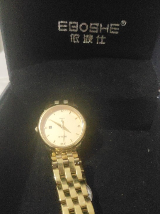 依波仕几乎全新金色手表