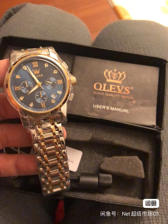 OLEVS欧利时石英表钢表带全新