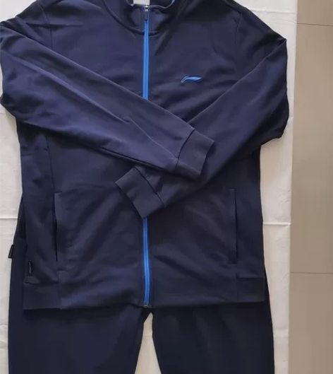 李宁XXL男士蓝色纯棉运动套装1套，宽松版...