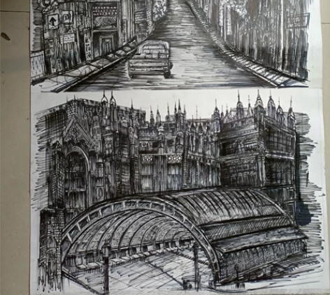 钢笔素描代画,需要的可以小伙伴可以约稿!图...