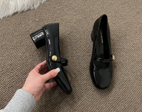 2022高跟鞋法式复古玛丽珍温柔单鞋奶奶鞋...