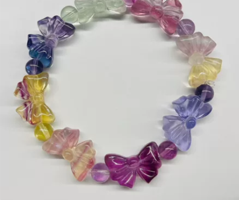 闲置手链 纯天然彩虹萤石手链碧玺平替梦幻紫...