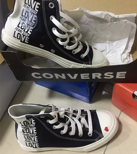 正品匡威情人节限量款converse高邦帆...