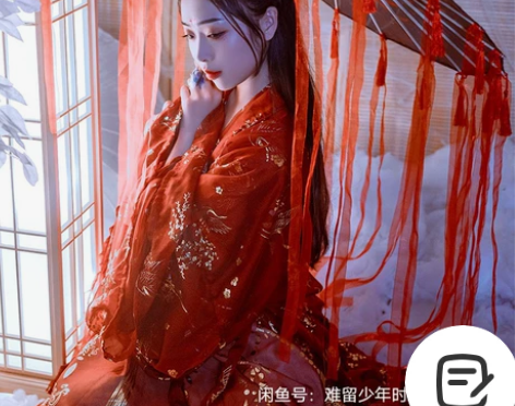 艺缕家红云鹤汉服,一整套,大袖衫+上衫+下...