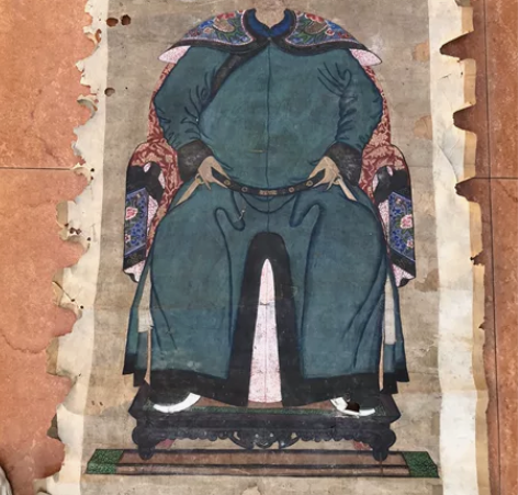 清代老夫子戎装像，尺寸长一米七，没我高2公...