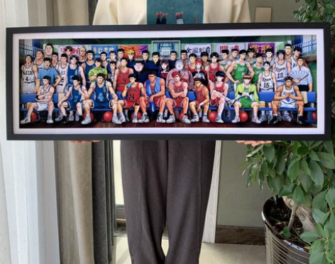 灌篮高手立体画湘北五虎山王翔阳队旗教练全家...