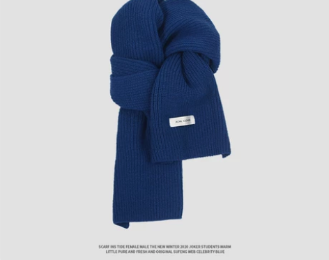 【天猫双12】克莱因蓝围巾女冬季2021新...