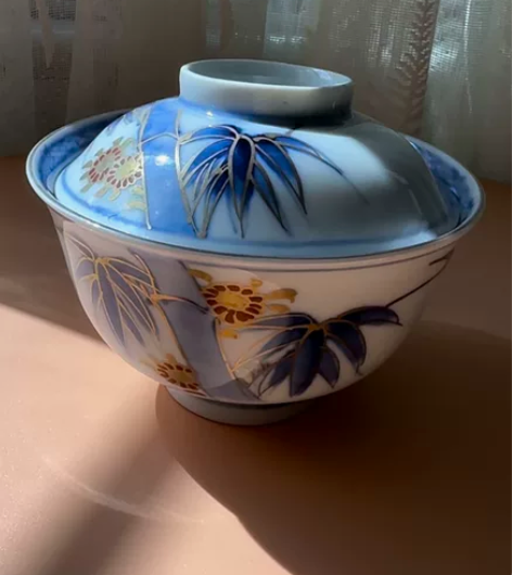 日本伊万里肥前烧盖碗,青花老盖碗 发色很好...