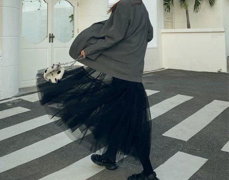 【狂欢价】纱裙女2020秋天新款高腰拼接a...