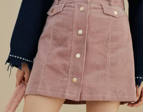 半身裙秋冬女新款高腰灯芯绒港味a字裙ins...