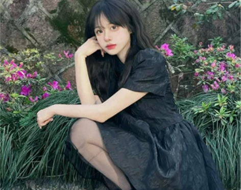 泡泡袖新中式连衣裙夏季设计感小众高级感黑色...