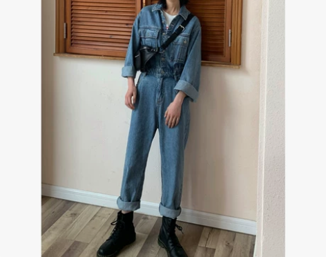 BAYUE八月 2021年春秋季新款牛仔连...