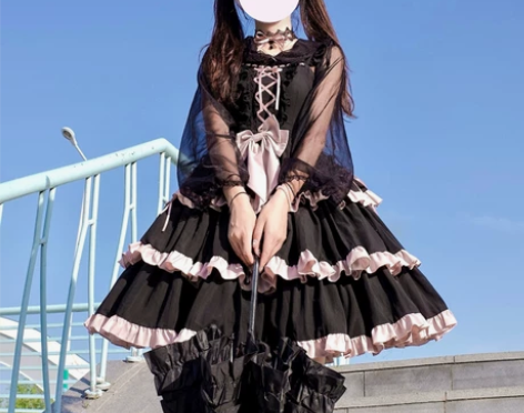 原创哥特lolita裙辣妹打歌服jsk三段...