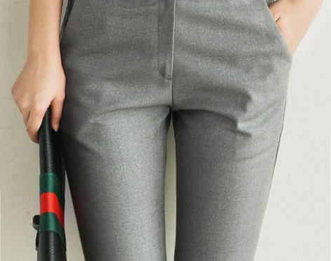 韩国新款春夏季烟管裤子女高腰显瘦九分小脚裤...