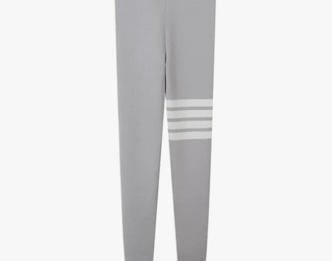 ?冰丝TB四条杠条纹网红弹力针织小脚裤休闲...