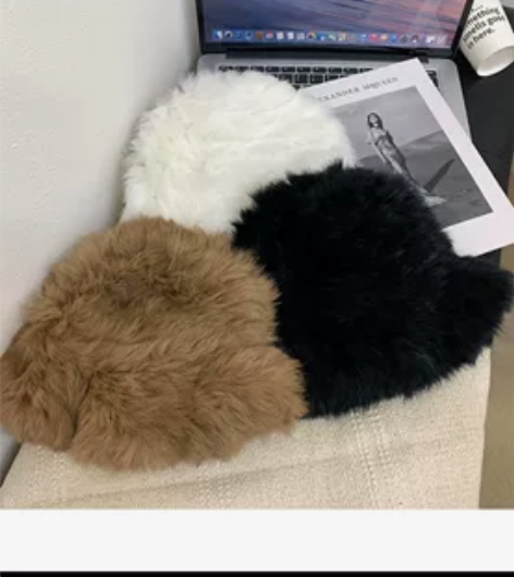 兔毛帽子女秋冬季显脸小毛茸茸毛绒帽潮保暖护...