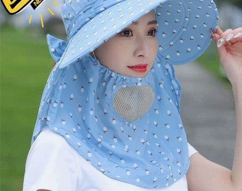 防晒帽女夏季帽子遮脸太阳帽大沿百搭凉帽防紫...