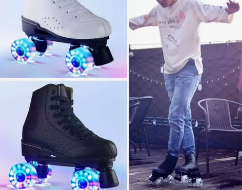 溜冰鞋成年双排滑轮旱冰鞋四轮4个轮滑冰鞋溜...