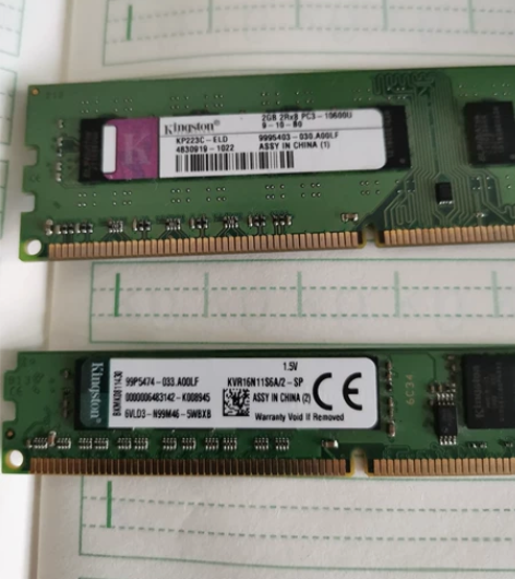 原装金士顿DDR3 台式机内存2G两条，功...