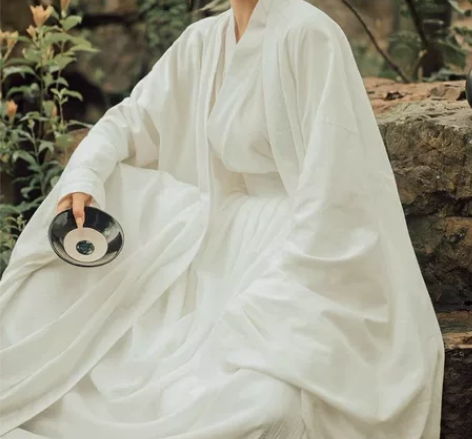 白色汉服女改良中国风仙气飘逸魏晋女侠风广袖...