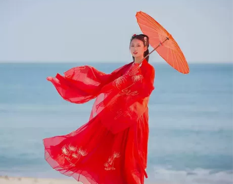 千韵岗原创汉服 花开彼岸 明制交领齐腰大袖...