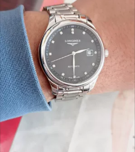 高端浪手表全自动机械男士真皮蓝宝石情侣名琴...