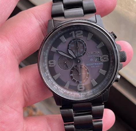 西铁城光动能手表夜鹰 炫酷黑色 低调沉稳 ...