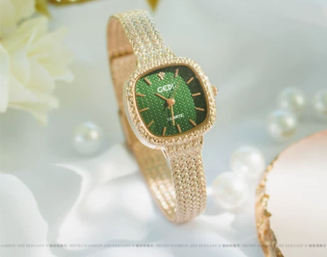 agete同款麦穗小方表轻奢ins手表女防...