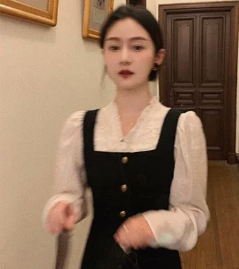 桃可了◆《铜镜》复古法式收腰气质连衣裙秋季...