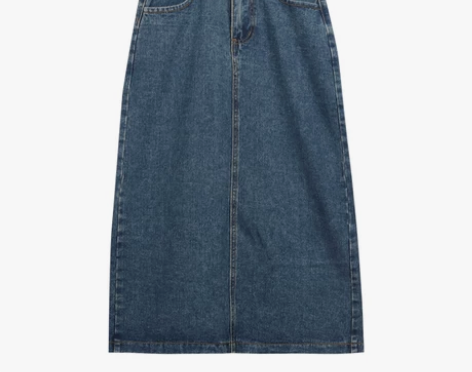 高腰中长款一步开叉A字裙韩版秋季显瘦气质复...