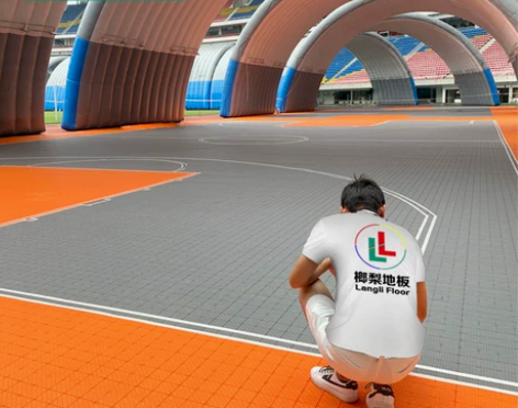 旱冰鞋 榔梨品牌-篮球场悬浮地板拼装运动轮...