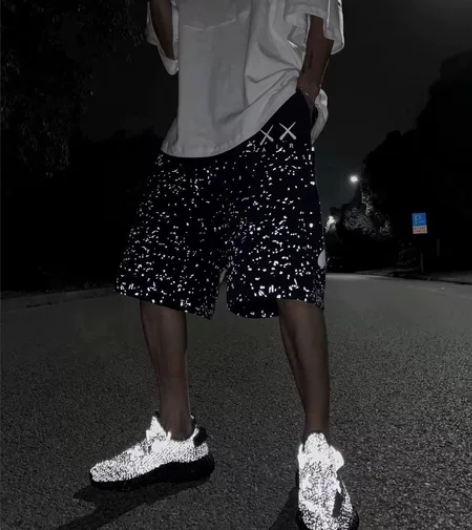 满天星短裤超帅反光短裤 独特满天星和反光条...