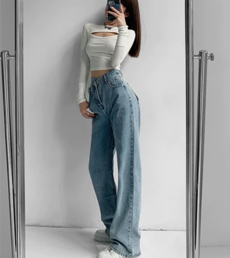 全新有实拍)夏春茶复古泫雅风高腰设计感交叉...