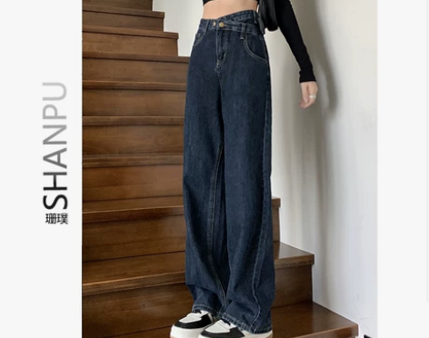 【上新价】夏季薄款高腰阔腿牛仔裤女显瘦梨形...