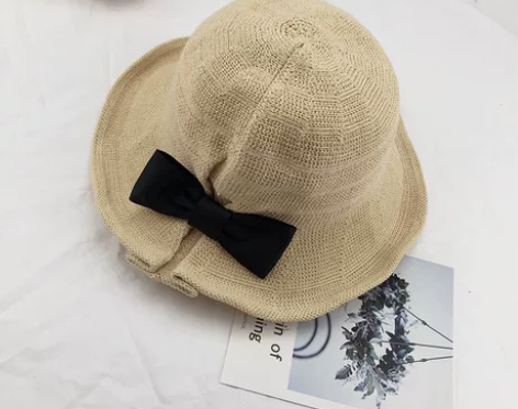 韩国可折叠夏季出游沙滩防晒渔夫盆帽子女透气...