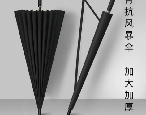 24骨长柄雨伞男大号自动加固暴雨专用结实抗...