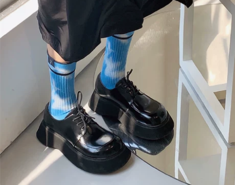 网红mona同款复古系带大头娃娃鞋女丑萌憨...