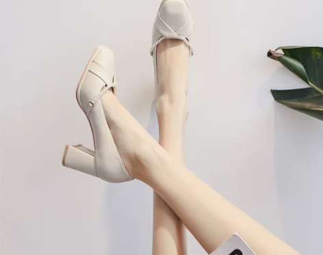 2022年春秋新款百搭温柔风粗跟玛丽珍鞋法...