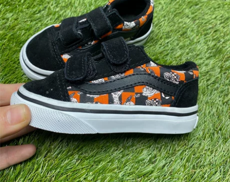 19码 VANS范斯趣味印花小童魔术贴帆布...