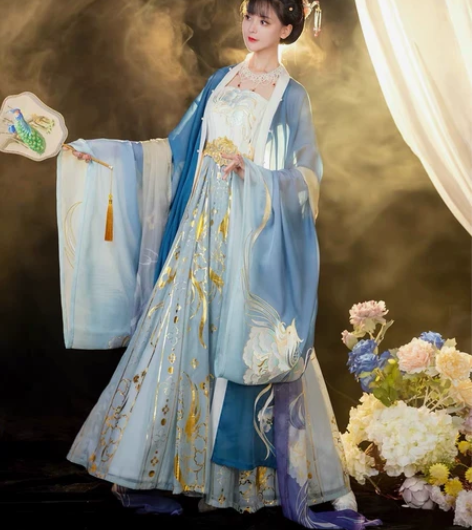 洛月|如梦霓裳原创汉服唐制诃子裙大袖衫中国...