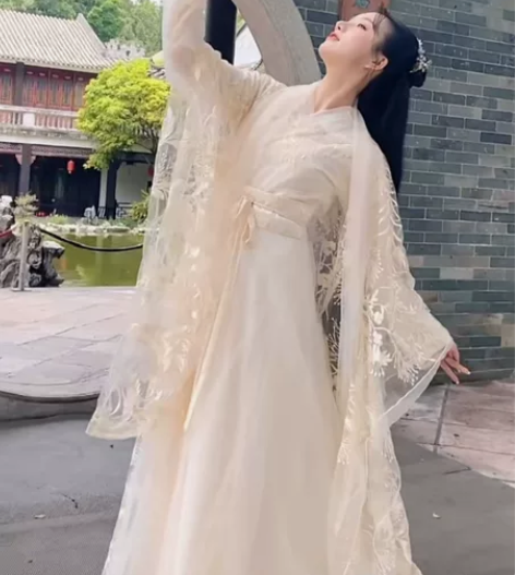 香槟色 绝绝子 改良汉服女中国风正品原创...