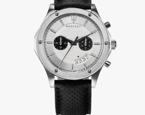 玛莎拉蒂多功能三只眼防水盘计时表