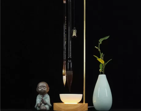 铜杆笔架毛笔挂毛笔学生墨碟创意摆件挂笔卖