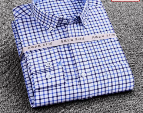 新款高棉牛津纺男士休闲条纹长袖衬衫韩版修身...