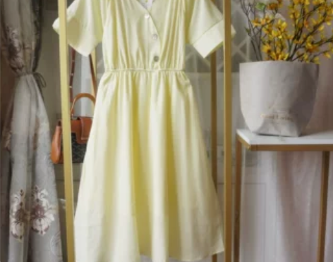 甜玉米色 翩然纯净 凉感面料 贝壳扣法式 ...