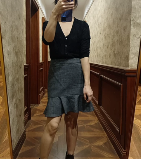 拉夏贝尔鱼尾裙，深灰色，低调大气。全新一次...