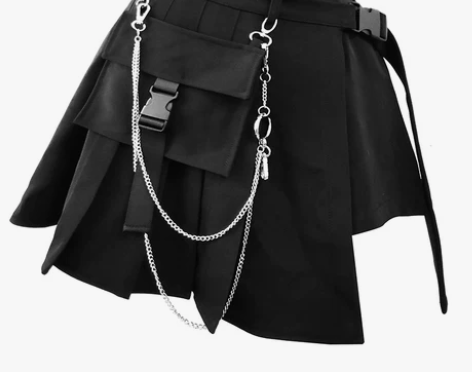 工装裙2022新款女黑色a字半身短裙秋冬高...