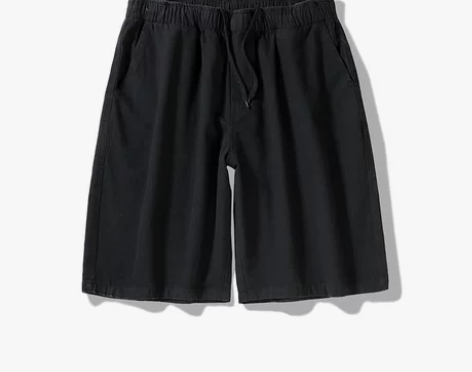 BDLS 日系cityboy纯色抽绳短裤男...