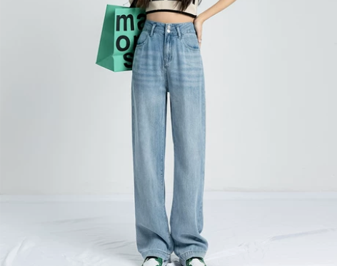 全新 天丝阔腿牛仔裤女夏季薄款2022新款...
