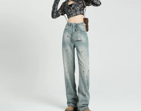 【博主全新闲置吊牌在】PVJ阔腿牛仔裤女秋...